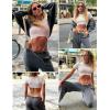 imageAvidlove Womens Sexy Cut Out Lingerie Bodysuit Short Sleeve Tshirt Body Suits Slim Fit Crew Neck Crop TopsWhite