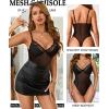 imageAvidlove Womens Sheer Mesh Bodysuit with Lace Trim Sexy Camisole Date Nights ClubwearBlack