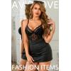 imageAvidlove Womens Sheer Mesh Bodysuit with Lace Trim Sexy Camisole Date Nights ClubwearLeopard Pattern