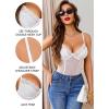 imageAvidlove Womens Sheer Mesh Bodysuit with Lace Trim Sexy Camisole Date Nights ClubwearWhite