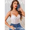 imageAvidlove Womens Sheer Mesh Bodysuit with Lace Trim Sexy Camisole Date Nights ClubwearWhite