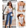 imageAvidlove Womens Sheer Mesh Bodysuit with Lace Trim Sexy Camisole Date Nights ClubwearWhite