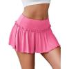 imageAvidlove Sexy Mini Skirt for Women Solid Ruffle Lingerie Skirt Short SkirtsPink