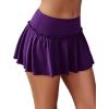 imageAvidlove Sexy Mini Skirt for Women Solid Ruffle Lingerie Skirt Short SkirtsPurple