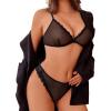 imageAvidlove Wireless Lace Lingerie Set Floral Print Bra and Panty Sets Cute Naughty OutfitsBlack