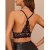 imageAvidlove Bralettes for Women Lace Wireless Bra V Neck Racerback Crop Top Adjustable Lingerie No PaddedBlack