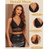 imageAvidlove Bralettes for Women Lace Wireless Bra V Neck Racerback Crop Top Adjustable Lingerie No PaddedBlack