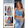 imageAvidlove Bralettes for Women Lace Wireless Bra V Neck Racerback Crop Top Adjustable Lingerie No PaddedBlue