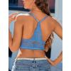 imageAvidlove Bralettes for Women Lace Wireless Bra V Neck Racerback Crop Top Adjustable Lingerie No PaddedBlue