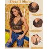 imageAvidlove Bralettes for Women Lace Wireless Bra V Neck Racerback Crop Top Adjustable Lingerie No PaddedBrown
