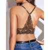 imageAvidlove Bralettes for Women Lace Wireless Bra V Neck Racerback Crop Top Adjustable Lingerie No PaddedBrown
