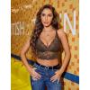 imageAvidlove Bralettes for Women Lace Wireless Bra V Neck Racerback Crop Top Adjustable Lingerie No PaddedBrown