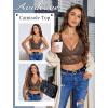 imageAvidlove Bralettes for Women Lace Wireless Bra V Neck Racerback Crop Top Adjustable Lingerie No PaddedBrown