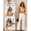 imageAvidlove Bralettes for Women Lace Wireless Bra V Neck Racerback Crop Top Adjustable Lingerie No PaddedCamel