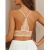 imageAvidlove Bralettes for Women Lace Wireless Bra V Neck Racerback Crop Top Adjustable Lingerie No PaddedCamel