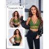 imageAvidlove Bralettes for Women Lace Wireless Bra V Neck Racerback Crop Top Adjustable Lingerie No PaddedDark Green
