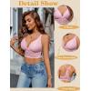 imageAvidlove Bralettes for Women Lace Wireless Bra V Neck Racerback Crop Top Adjustable Lingerie No PaddedDark Pink