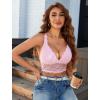 imageAvidlove Bralettes for Women Lace Wireless Bra V Neck Racerback Crop Top Adjustable Lingerie No PaddedDark Pink