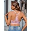 imageAvidlove Bralettes for Women Lace Wireless Bra V Neck Racerback Crop Top Adjustable Lingerie No PaddedDark Pink