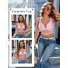 imageAvidlove Bralettes for Women Lace Wireless Bra V Neck Racerback Crop Top Adjustable Lingerie No PaddedDark Pink