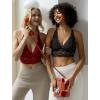 imageAvidlove Bralettes for Women Lace Wireless Bra V Neck Racerback Crop Top Adjustable Lingerie No PaddedDark Red
