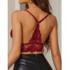 imageAvidlove Bralettes for Women Lace Wireless Bra V Neck Racerback Crop Top Adjustable Lingerie No PaddedDark Red