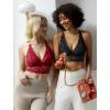 imageAvidlove Bralettes for Women Lace Wireless Bra V Neck Racerback Crop Top Adjustable Lingerie No PaddedDark Red