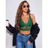 imageAvidlove Bralettes for Women Lace Wireless Bra V Neck Racerback Crop Top Adjustable Lingerie No PaddedGreen