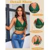 imageAvidlove Bralettes for Women Lace Wireless Bra V Neck Racerback Crop Top Adjustable Lingerie No PaddedGreen