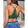 imageAvidlove Bralettes for Women Lace Wireless Bra V Neck Racerback Crop Top Adjustable Lingerie No PaddedGreen