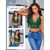 imageAvidlove Bralettes for Women Lace Wireless Bra V Neck Racerback Crop Top Adjustable Lingerie No PaddedGreen