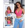 imageAvidlove Bralettes for Women Lace Wireless Bra V Neck Racerback Crop Top Adjustable Lingerie No PaddedHot Pink