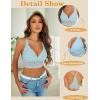imageAvidlove Bralettes for Women Lace Wireless Bra V Neck Racerback Crop Top Adjustable Lingerie No PaddedLake Green