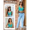 imageAvidlove Bralettes for Women Lace Wireless Bra V Neck Racerback Crop Top Adjustable Lingerie No PaddedLight Blue
