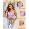 imageAvidlove Bralettes for Women Lace Wireless Bra V Neck Racerback Crop Top Adjustable Lingerie No PaddedLight Purple