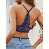 imageAvidlove Bralettes for Women Lace Wireless Bra V Neck Racerback Crop Top Adjustable Lingerie No PaddedNavy Blue