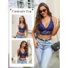 imageAvidlove Bralettes for Women Lace Wireless Bra V Neck Racerback Crop Top Adjustable Lingerie No PaddedNavy Blue