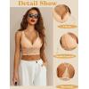 imageAvidlove Bralettes for Women Lace Wireless Bra V Neck Racerback Crop Top Adjustable Lingerie No PaddedNude