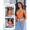 imageAvidlove Bralettes for Women Lace Wireless Bra V Neck Racerback Crop Top Adjustable Lingerie No PaddedOrange