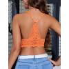 imageAvidlove Bralettes for Women Lace Wireless Bra V Neck Racerback Crop Top Adjustable Lingerie No PaddedOrange