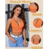 imageAvidlove Bralettes for Women Lace Wireless Bra V Neck Racerback Crop Top Adjustable Lingerie No PaddedOrange