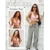 imageAvidlove Bralettes for Women Lace Wireless Bra V Neck Racerback Crop Top Adjustable Lingerie No PaddedPink