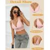 imageAvidlove Bralettes for Women Lace Wireless Bra V Neck Racerback Crop Top Adjustable Lingerie No PaddedPink