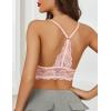 imageAvidlove Bralettes for Women Lace Wireless Bra V Neck Racerback Crop Top Adjustable Lingerie No PaddedPink