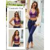 imageAvidlove Bralettes for Women Lace Wireless Bra V Neck Racerback Crop Top Adjustable Lingerie No PaddedPurple