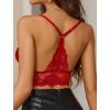 imageAvidlove Bralettes for Women Lace Wireless Bra V Neck Racerback Crop Top Adjustable Lingerie No PaddedRed