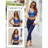 imageAvidlove Bralettes for Women Lace Wireless Bra V Neck Racerback Crop Top Adjustable Lingerie No PaddedRoyal Blue