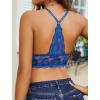 imageAvidlove Bralettes for Women Lace Wireless Bra V Neck Racerback Crop Top Adjustable Lingerie No PaddedRoyal Blue