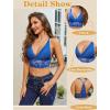 imageAvidlove Bralettes for Women Lace Wireless Bra V Neck Racerback Crop Top Adjustable Lingerie No PaddedRoyal Blue