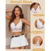imageAvidlove Bralettes for Women Lace Wireless Bra V Neck Racerback Crop Top Adjustable Lingerie No PaddedWhite